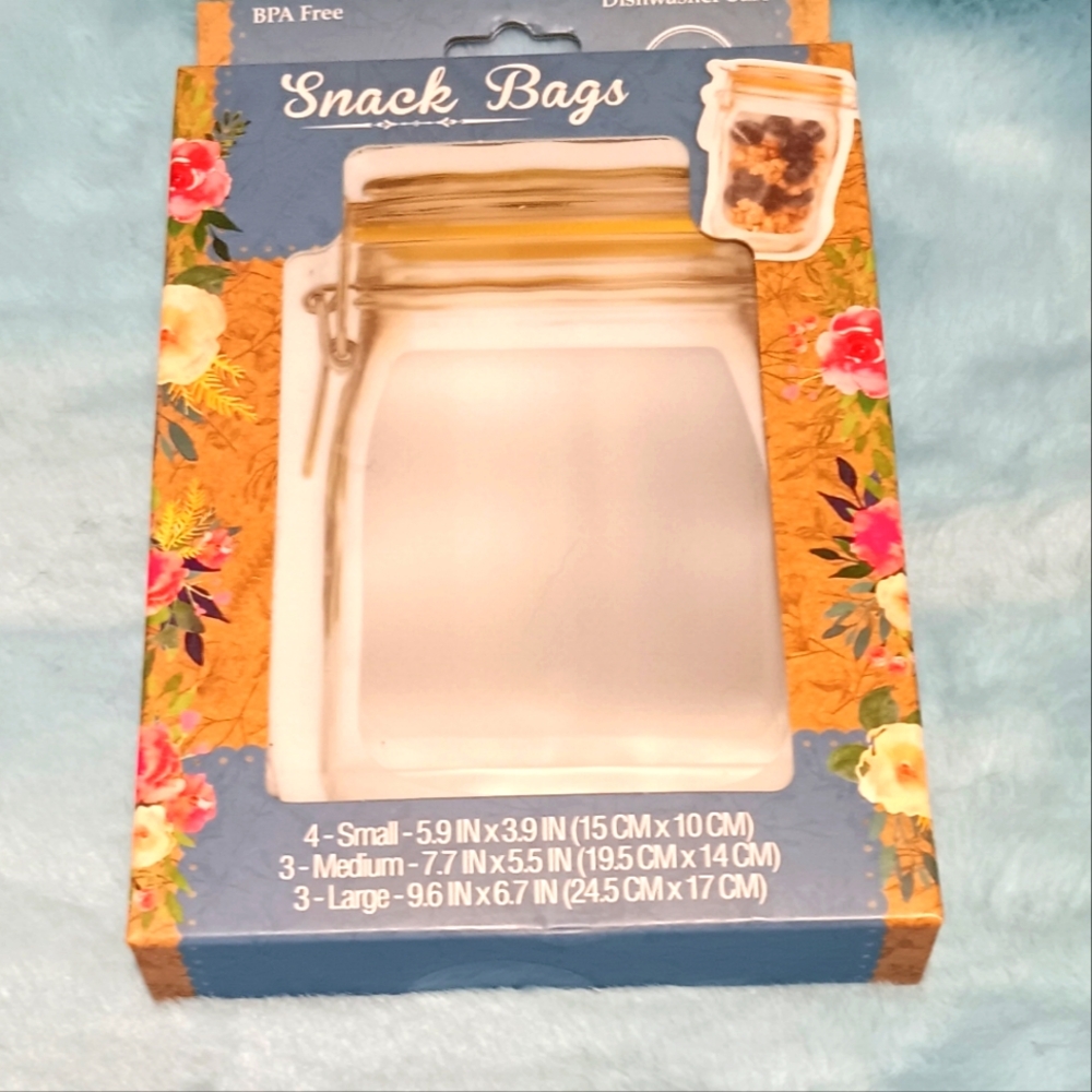 Mason Jar Pattern Zipper Lock Bags Stand Up Alone